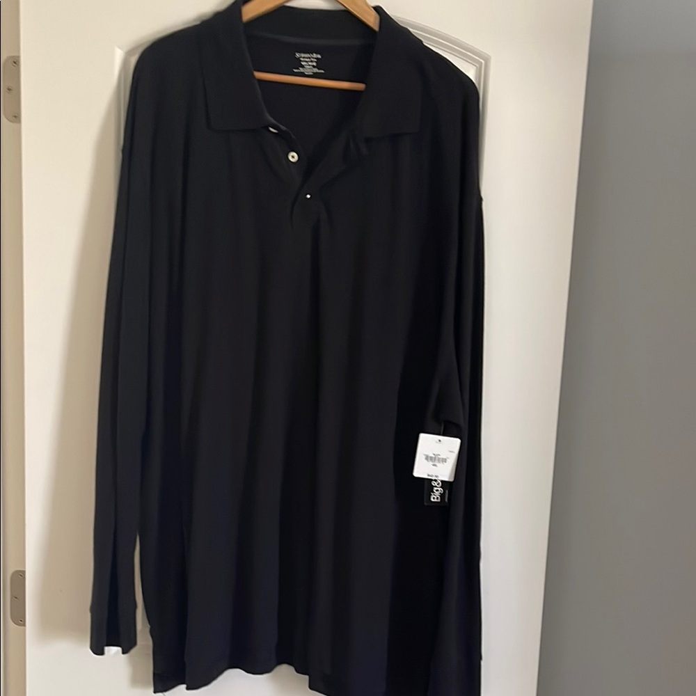 Men's Black Long Sleeve Polo Shirt